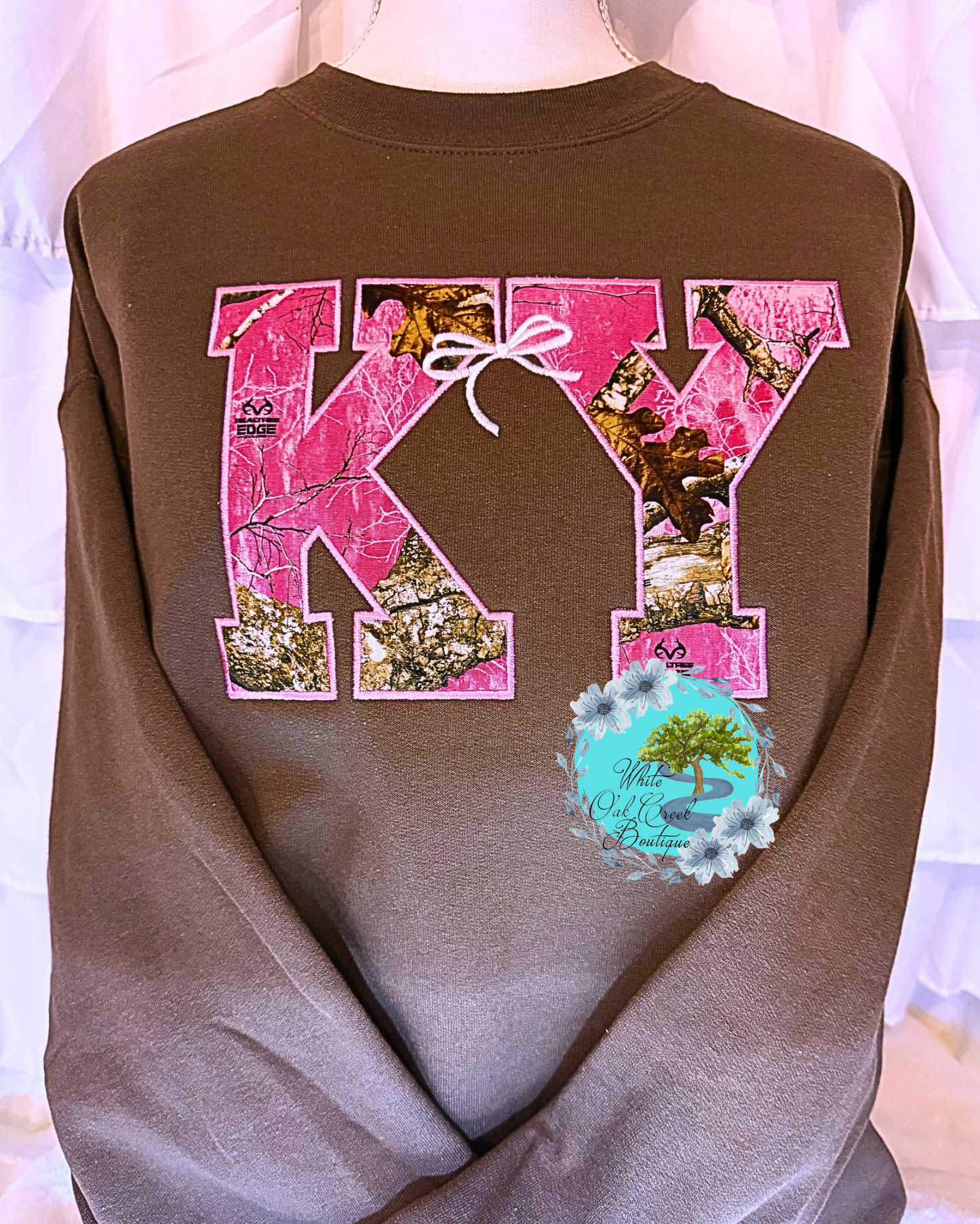 Pink Camo Appliqué Sweatshirt