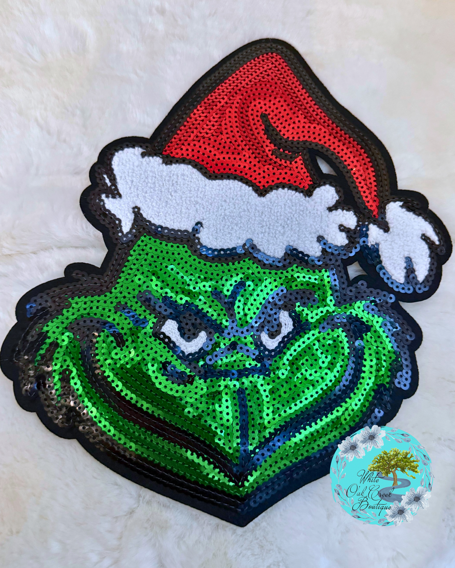 Grinch Sequin 11” Iron-On Patch DIY