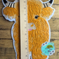 Large Highland Cow Chenille 10” Iron-on Patch