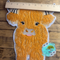 Large Highland Cow Chenille 10” Iron-on Patch