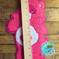 Chenille Medium Pink Bear 10” Iron on patch