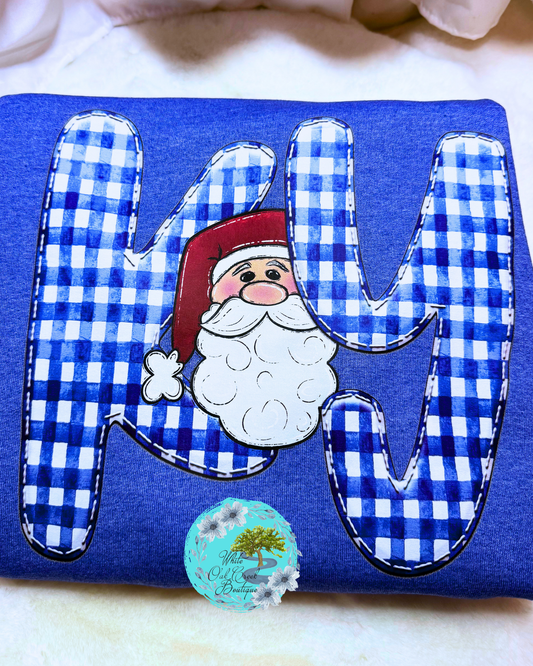 KY Plaid Santa Sweatshirt