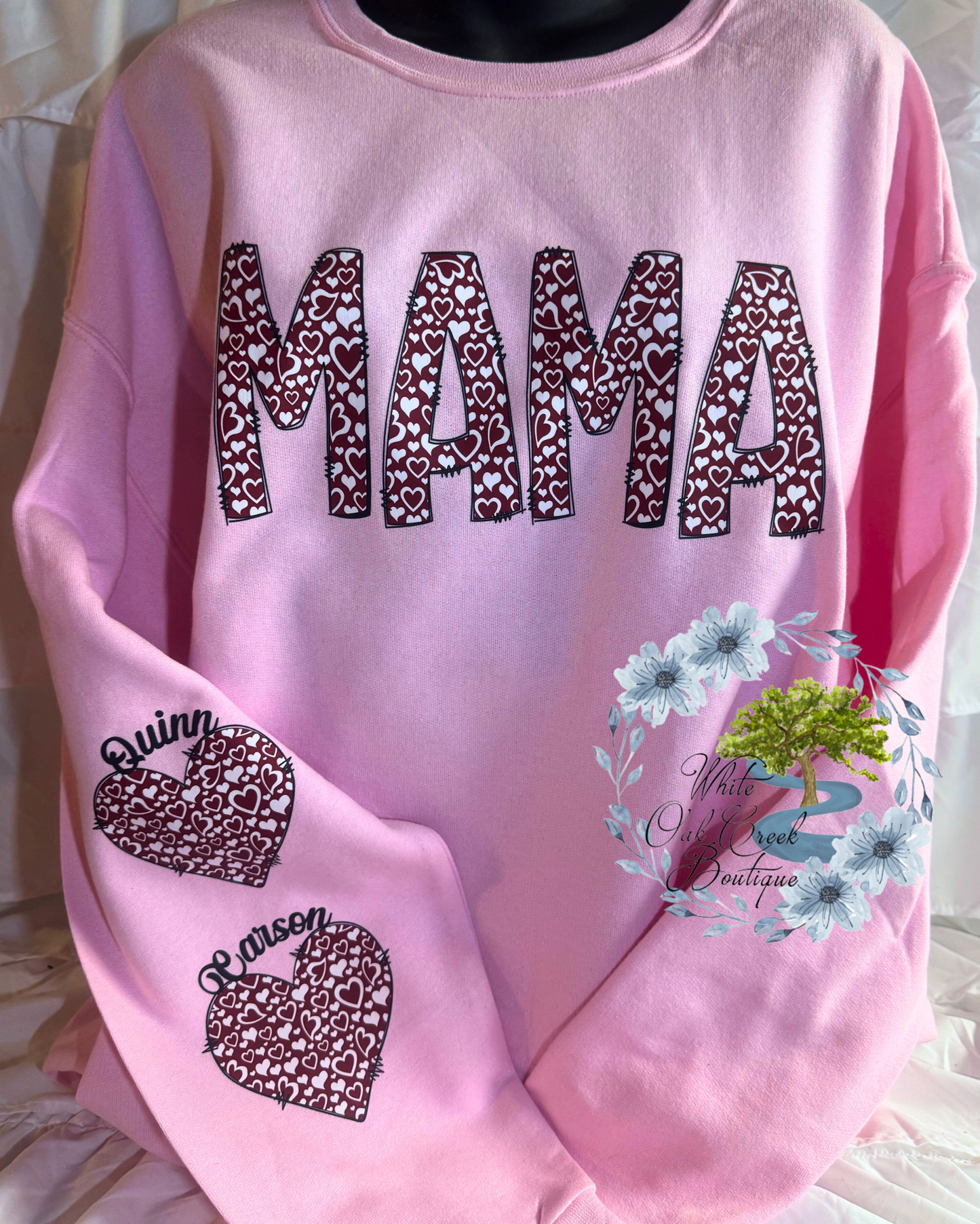 Personalized Valentine Doodle Hearts Sweatshirt