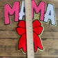 Mama Red Bow Chenille 9” Iron On Patch