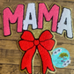 Mama Red Bow Chenille 9” Iron On Patch