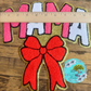 Mama Red Bow Chenille 9” Iron On Patch