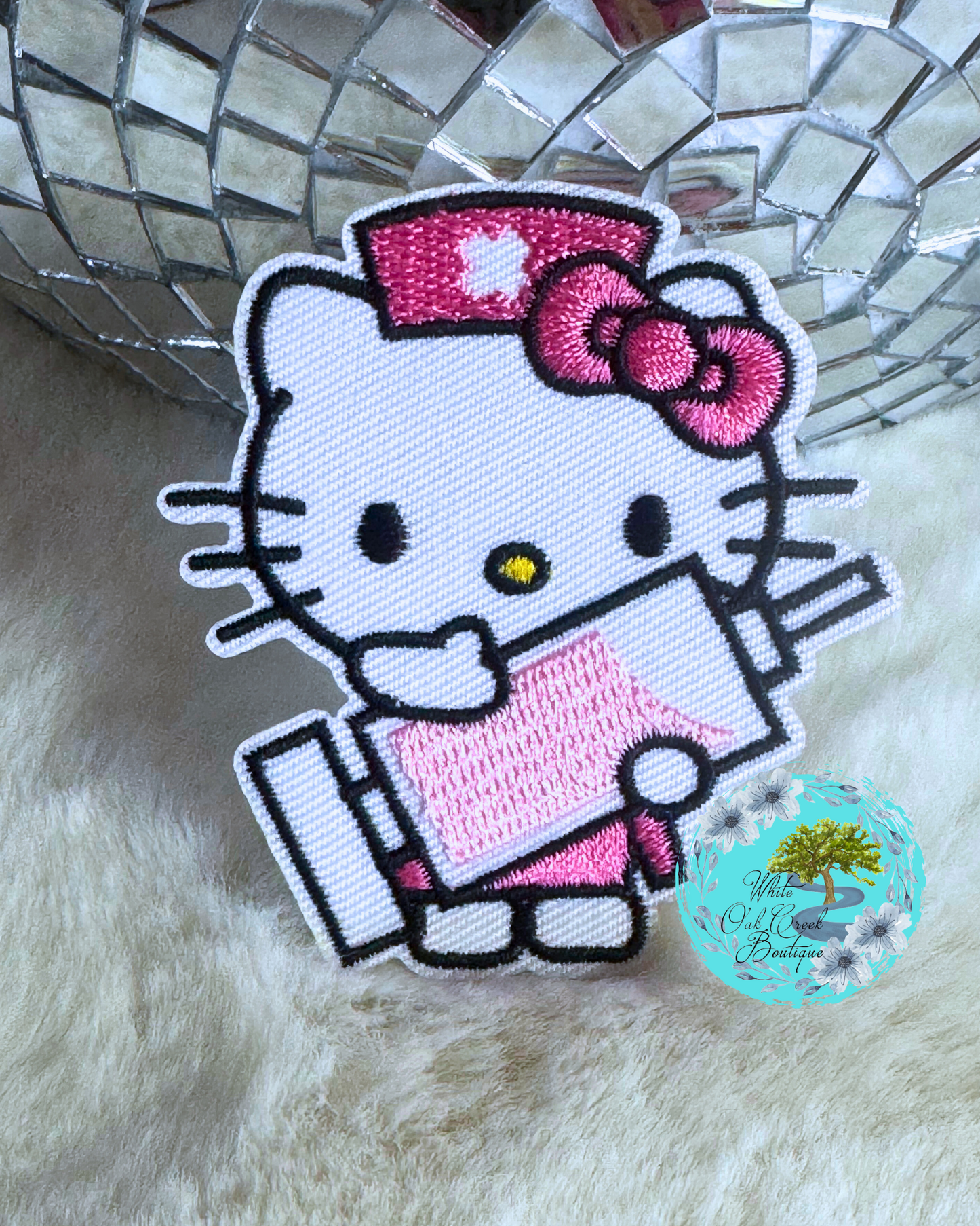 HK Kitty Nurse 2.6”Embroidered Trucker Hat Patch