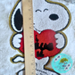 Snoopy I Love You 9” Chenille Patch
