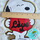 Snoopy I Love You 9” Chenille Patch