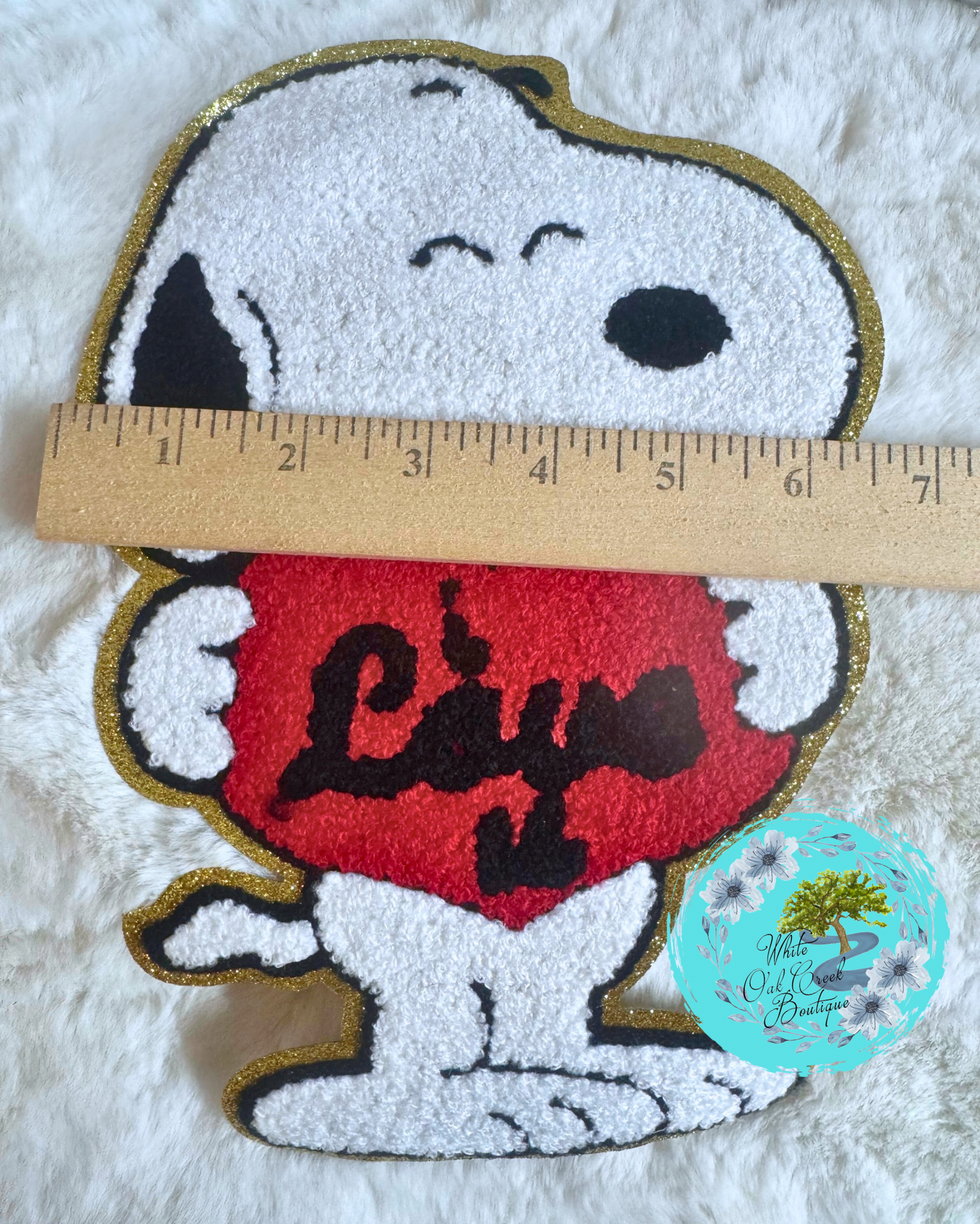 Snoopy I Love You 9” Chenille Patch