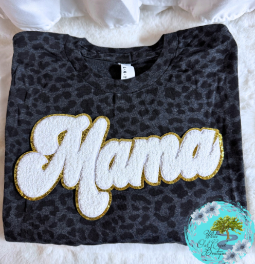 Mama Chenille T-Shirt Leopard Cheetah