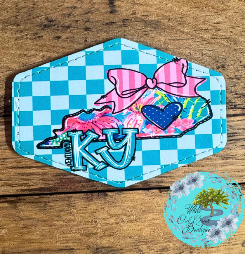 Kentucky Pink Bow Leather Trucker Hat Patch