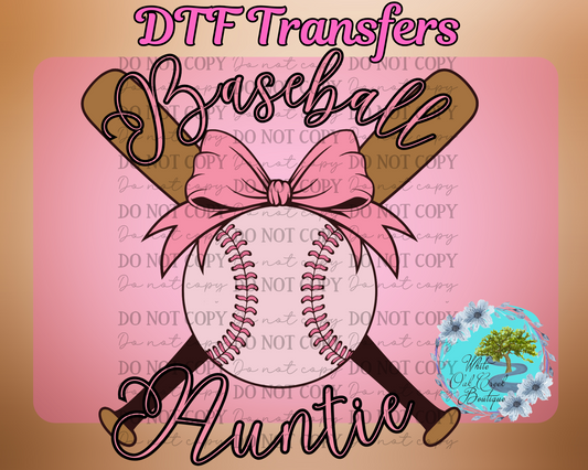 DTF Transfer Baseball Auntie