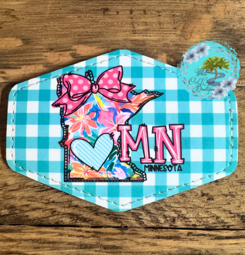 Minnesota Pink Bow Leather Trucker Hat Patch