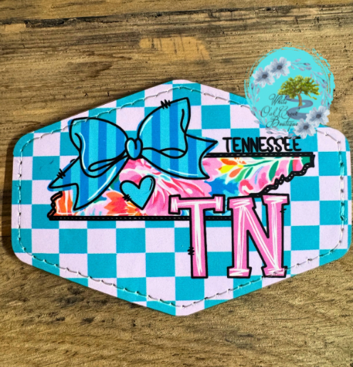 Tennessee Blue Bow Leather Trucker Hat Patch