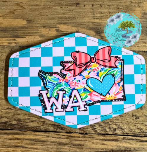 Washington Pink Bow Leather Trucker Hat Patch