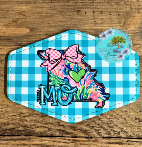 Missouri Pink Bow Leather Trucker Hat Patch