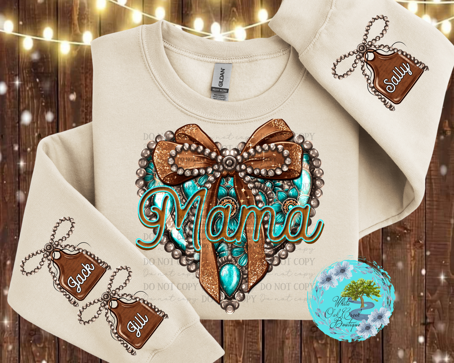 Western Heart Personalized Cow Tag Sweatshirt