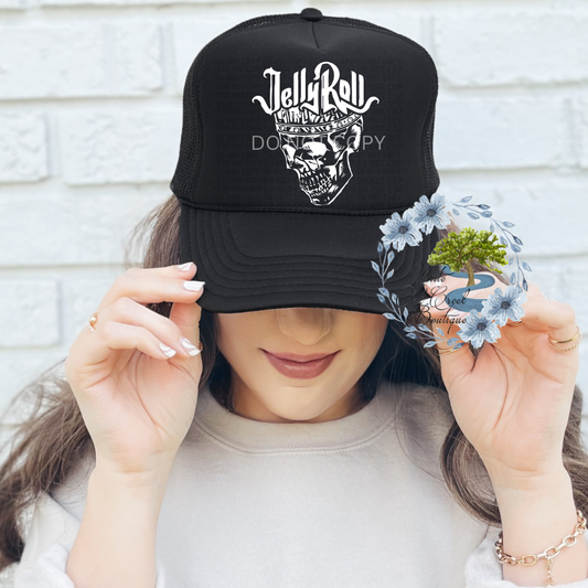 Jelly Roll Skull HAT DTF Transfer