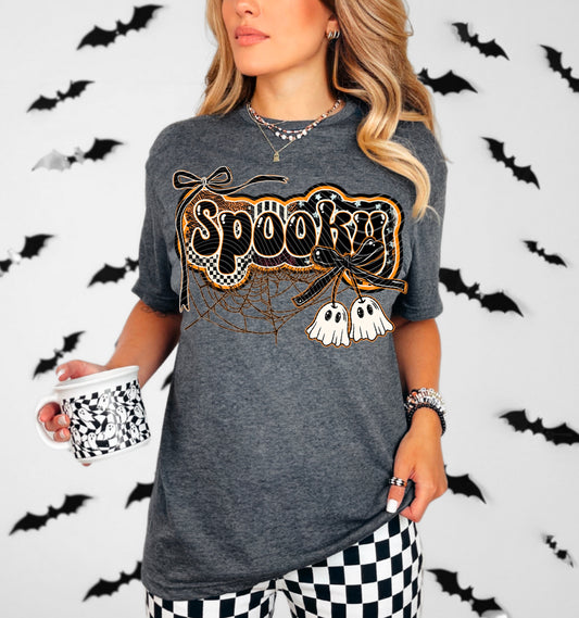 DTF Transfer Spooky Ghosts Coquette Bow