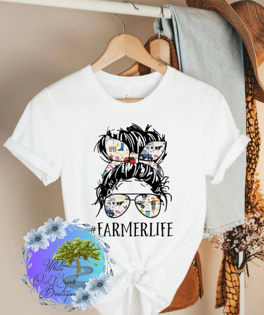 Farmer Life Messy Bun T-Shirt
