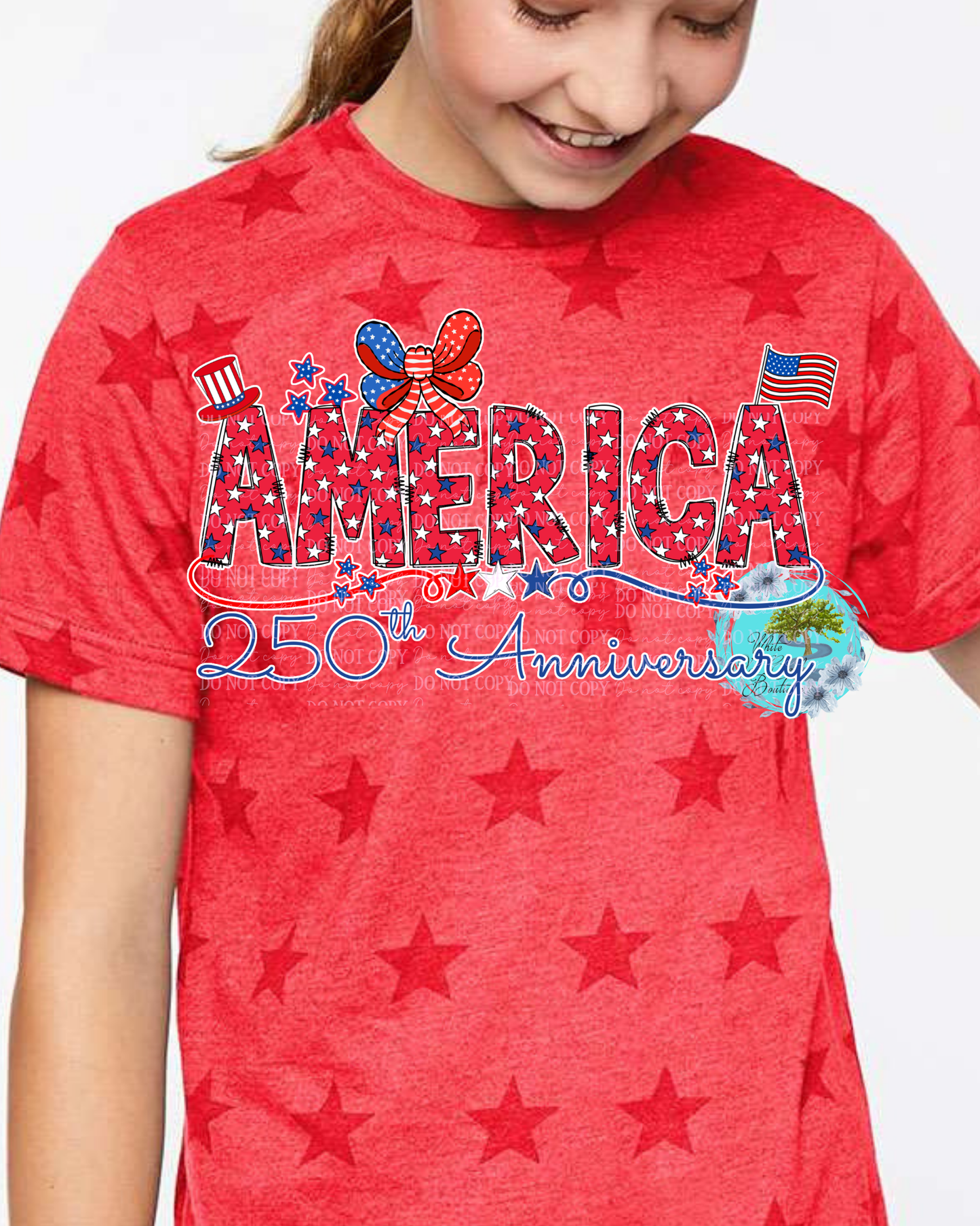 YOUTH America 250th Anniversary 4th of July Red Star T-Shirt