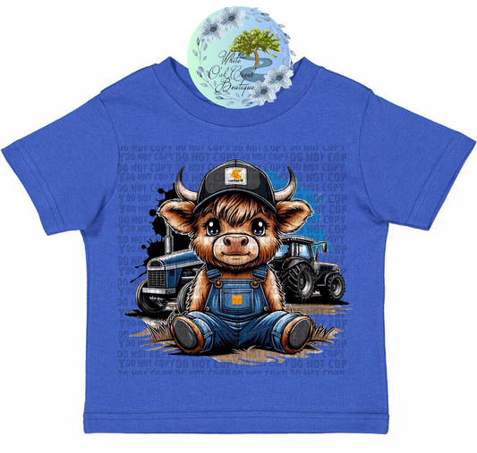 Cow Blue Tractor T-Shirt TODDLER OR YOUTH