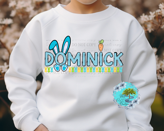 Blue Easter Bunny Personalized Sweatshirt