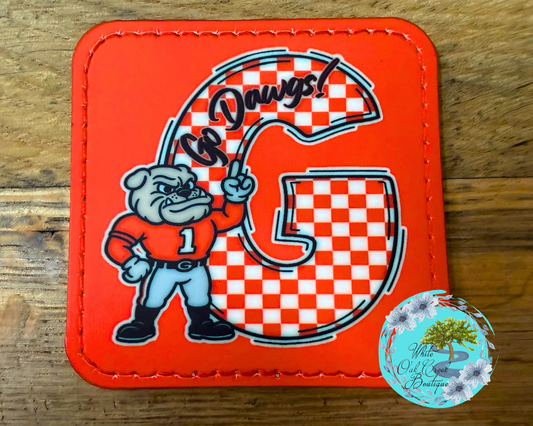 Bulldogs Red Checkered Patch 2 1/2” Square