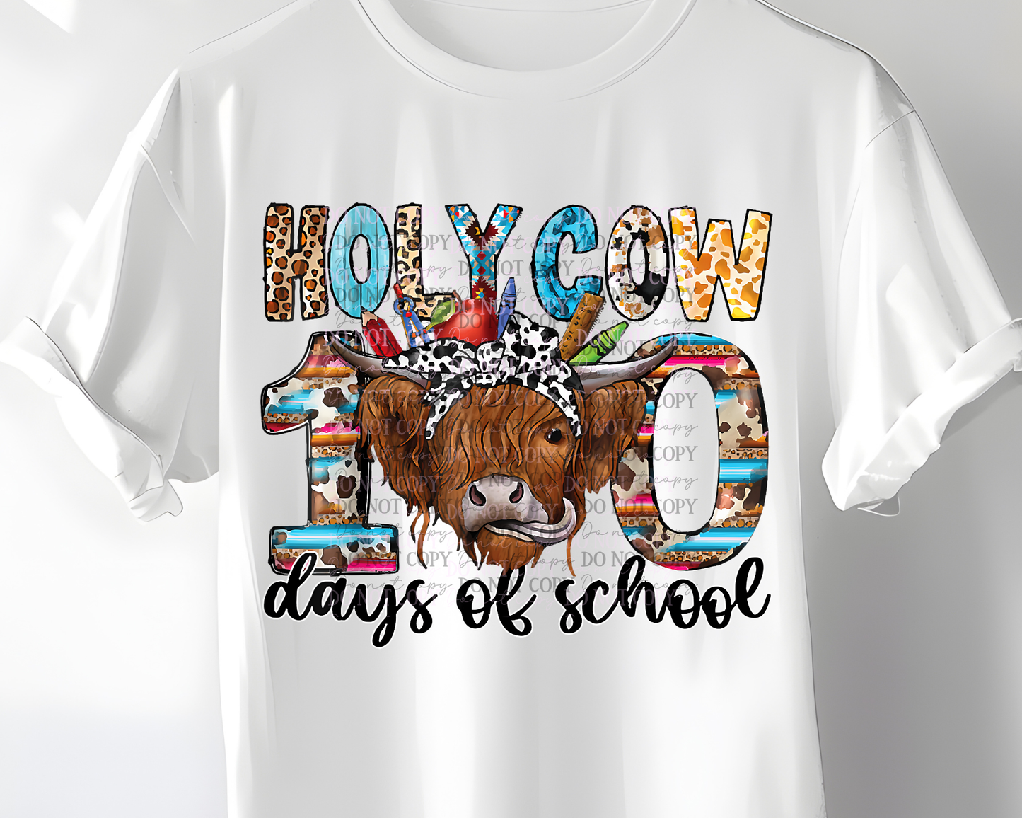 ADULT Holy Cow 100 Days of School T-Shirt