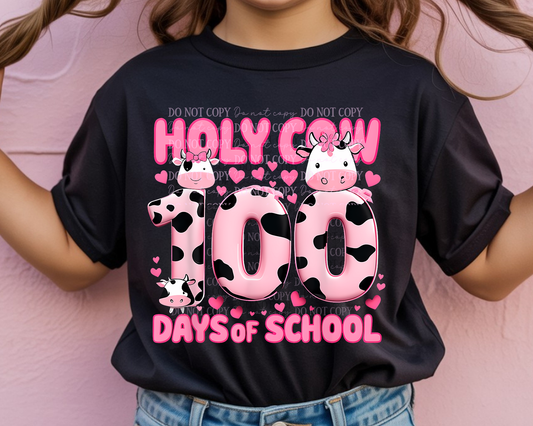 DTF Transfer 100 Days Cow Pink