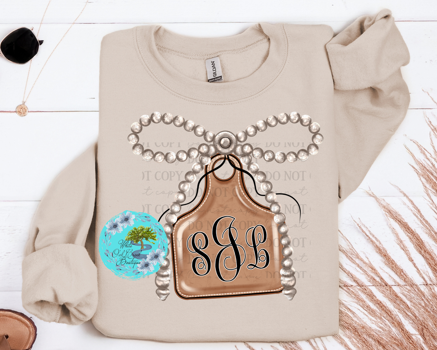 Cow Tag Monogram Sweatshirt