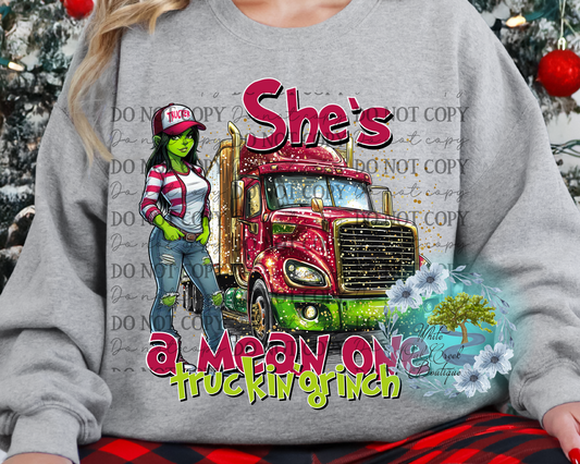 Trucker Female Sweatshirt or T-Shirt Green Guy