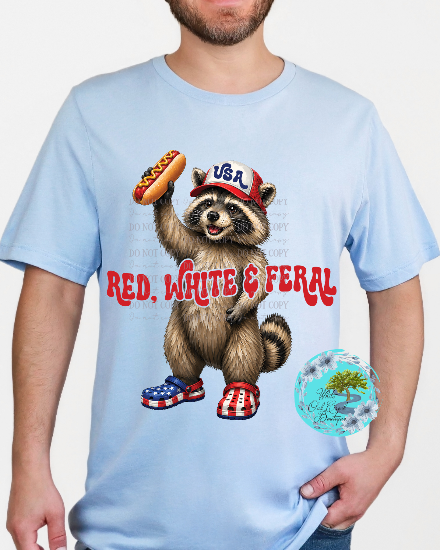 Red White & Feral Raccoon