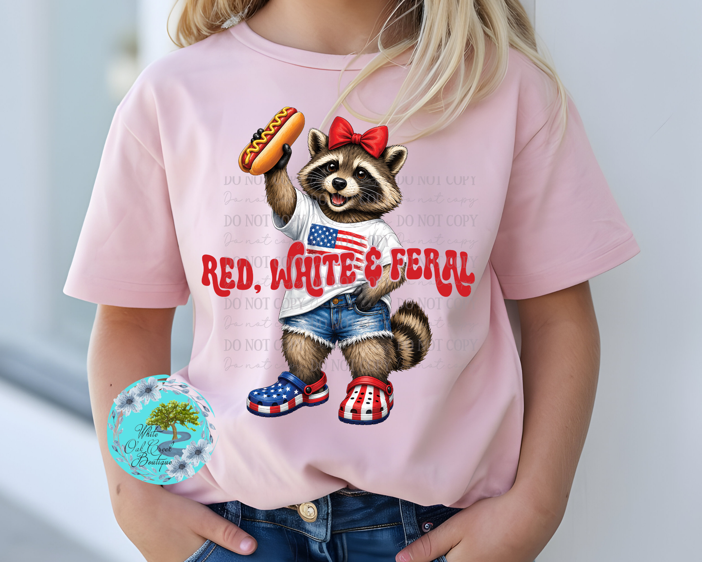 Youth Red White & Feral Raccoon