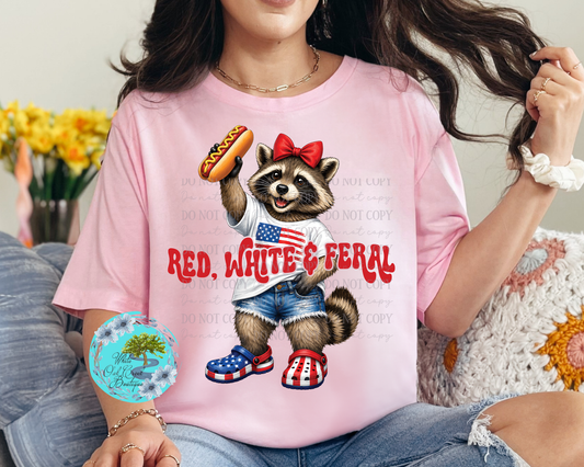 Red White & Feral Raccoon