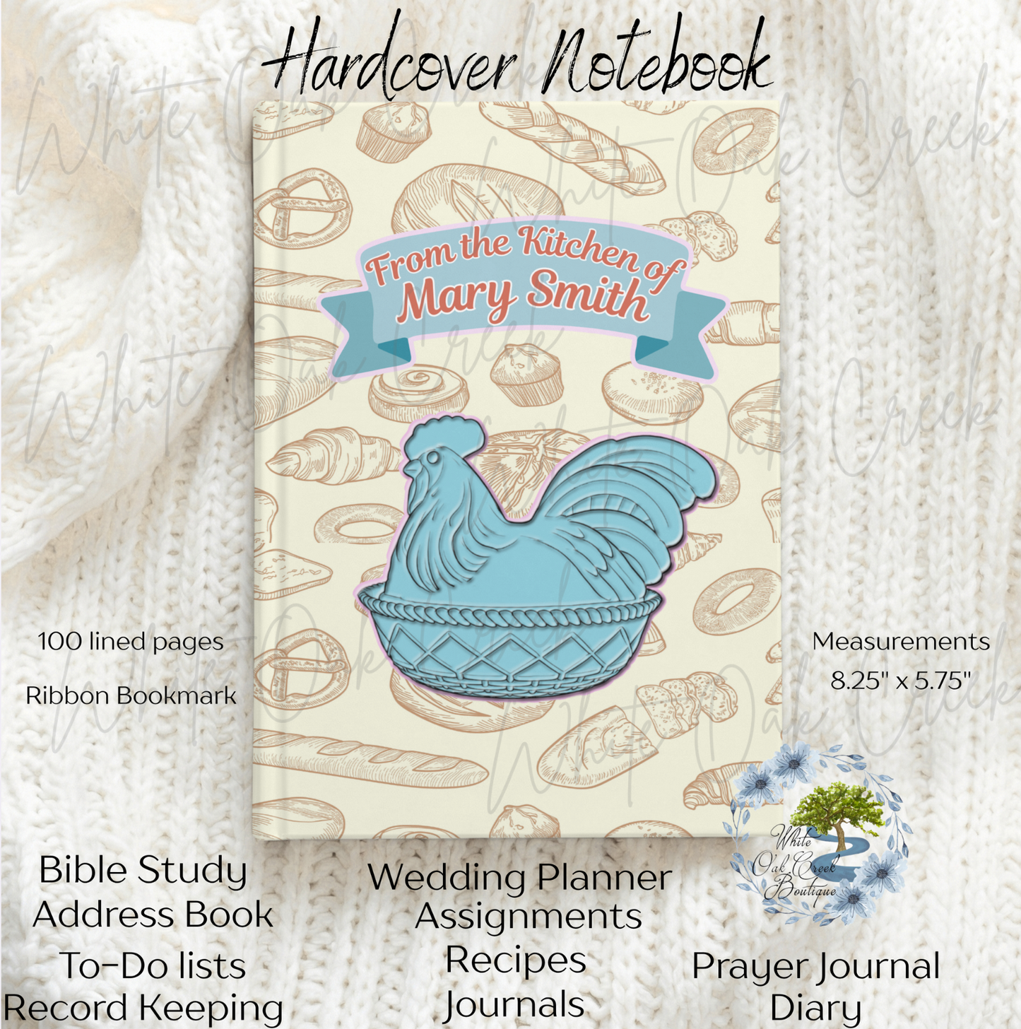 Hen on a Nest Recipe Book Personalized