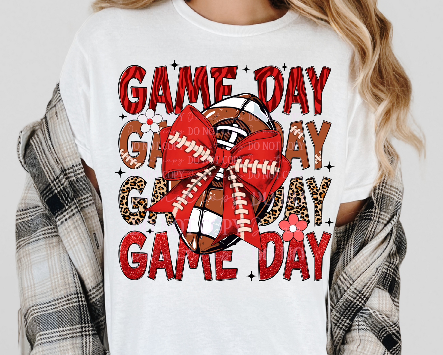 DTF Transfer Game Day Red Football