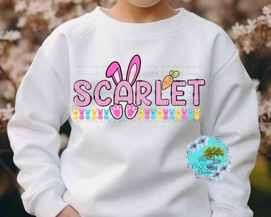 Pink Easter Bunny Personalized Sweatshirt