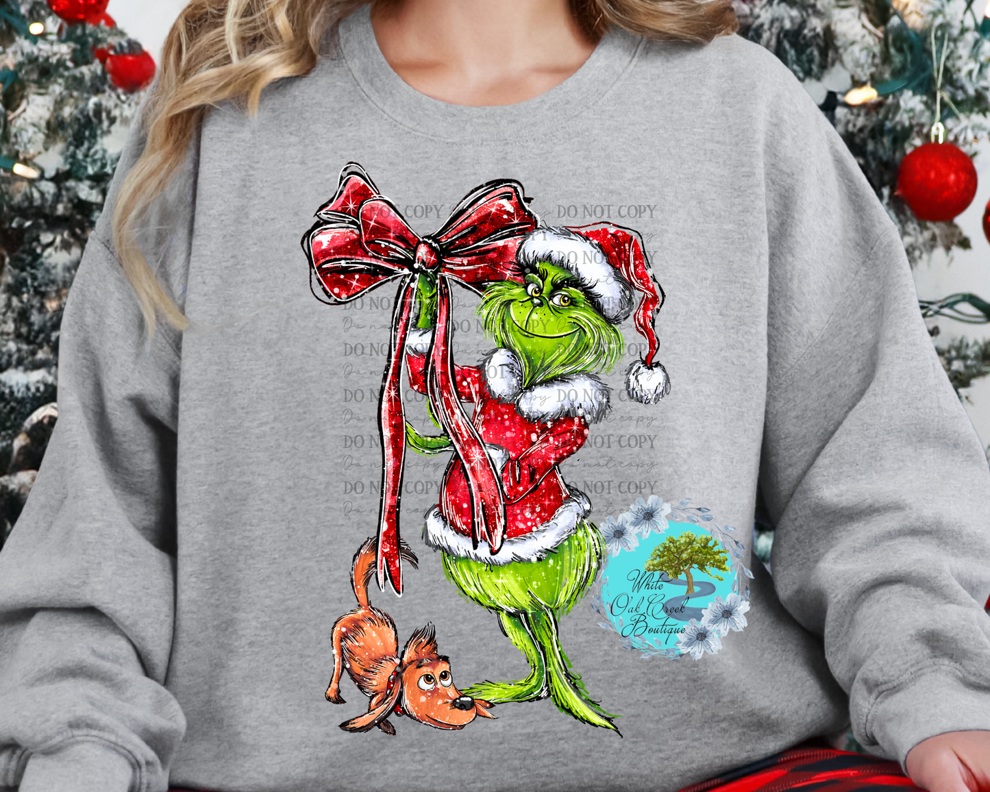 DTF Transfer Grinch Bow