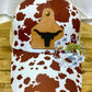 Cow Print Brown Cow Tag Hat