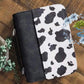 Black Cow Print Leather Bible Case