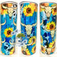 Sunflower Longhorn Skull Tumbler