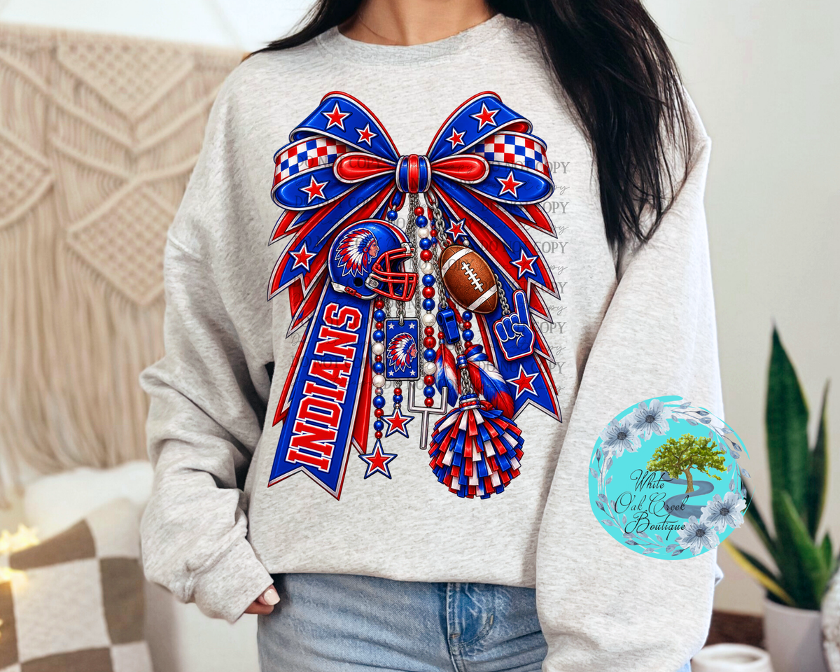 Indians Blue Bow