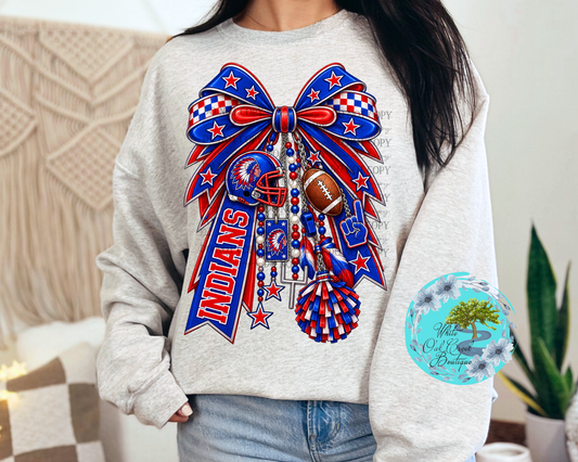 Indians Blue Bow