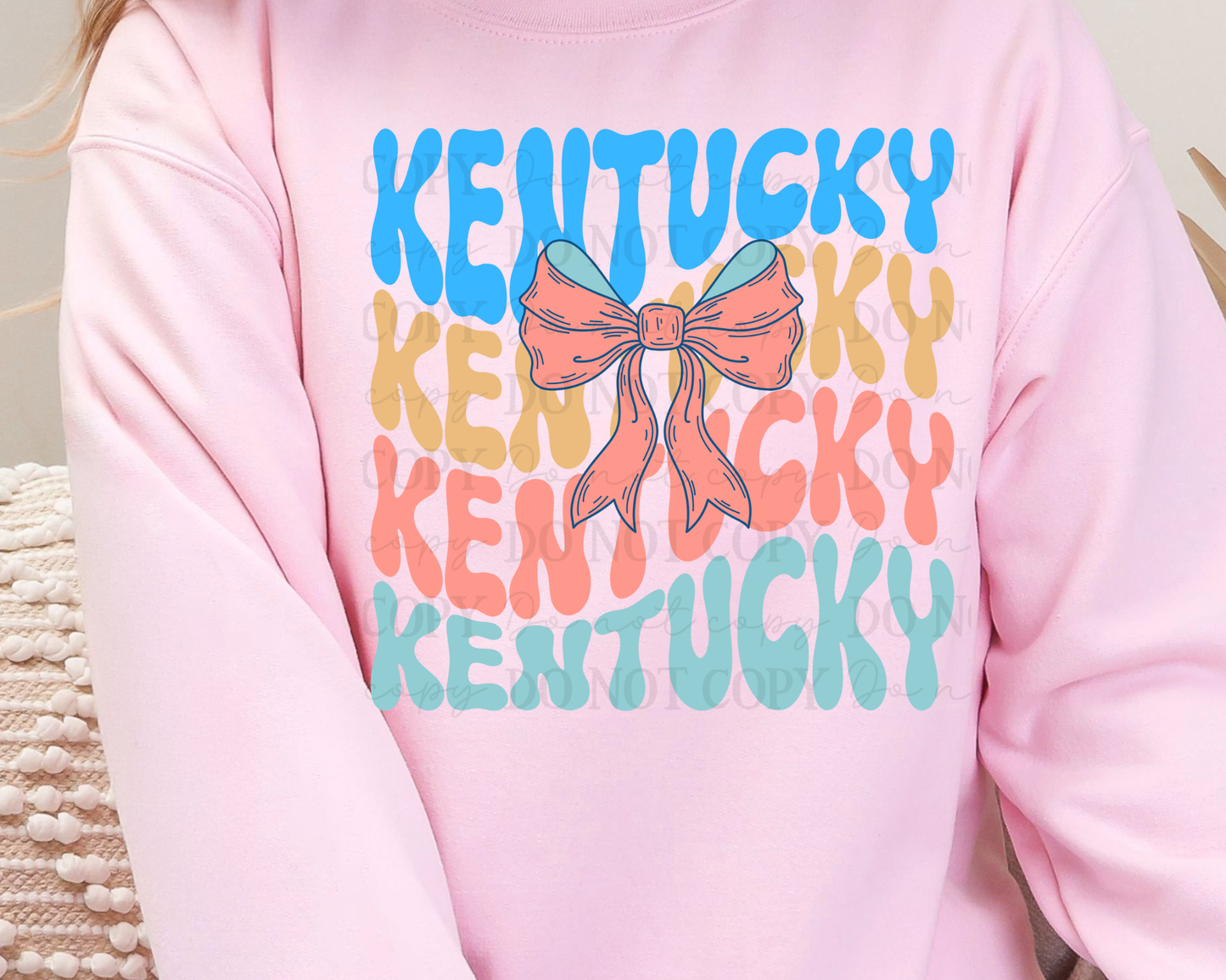DTF Transfers Kentucky Retro Pastels Bow