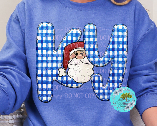 DTF Transfer KY Plaid Santa