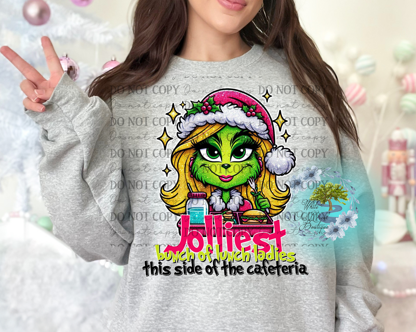 DTF Transfer Grinch Lunch Lady