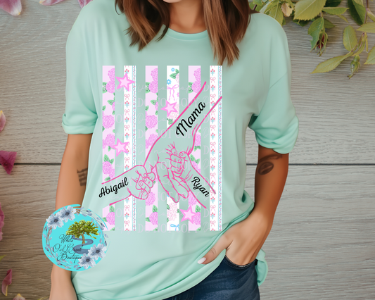 Mothers Day Personalized Hands T-Shirt