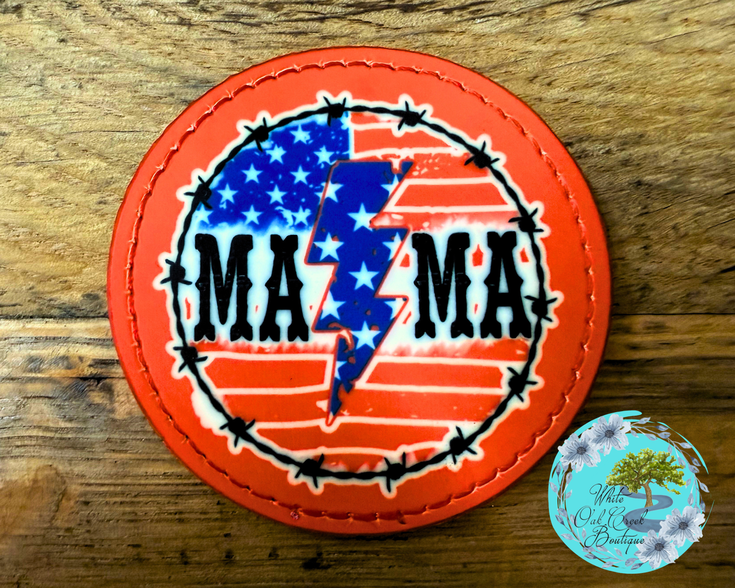 Mama American Flag Trucker Hat Patch